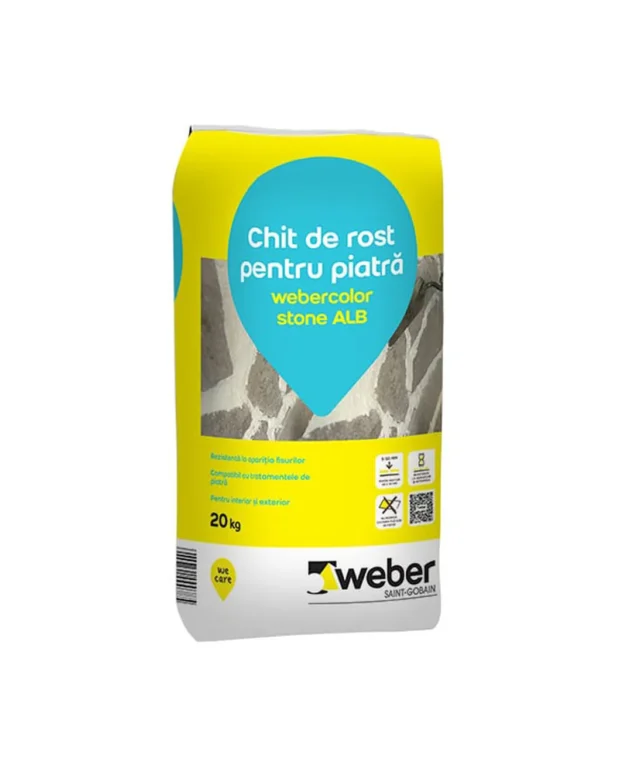 Chit Rosturi Piatra Naturala - Weber Color Stone Alb, 20 kg
