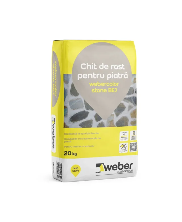 Chit Rosturi Piatra Naturala - Weber Color Stone Bej, 20 kg