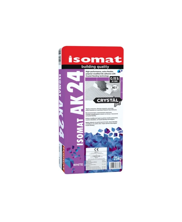 ISOMAT AK-24 Crystal Gel - Adeziv extra-flexibil pentru marmura, gresie portelanata si piatra,alb transparent, 25 kg