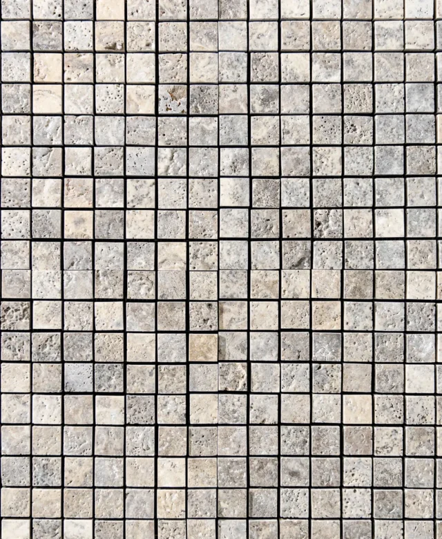 Mozaic Travertin Silver Periat, 3 x 3 cm