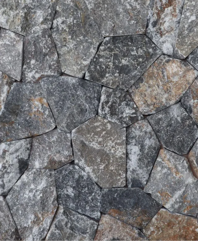 Marmura Poligonala Rock Face Lava Black