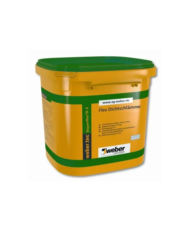 Hidroizolatie flexibila bicomponenta pentru interior si exterior - Weber Tec Superflex D2, 5 kg